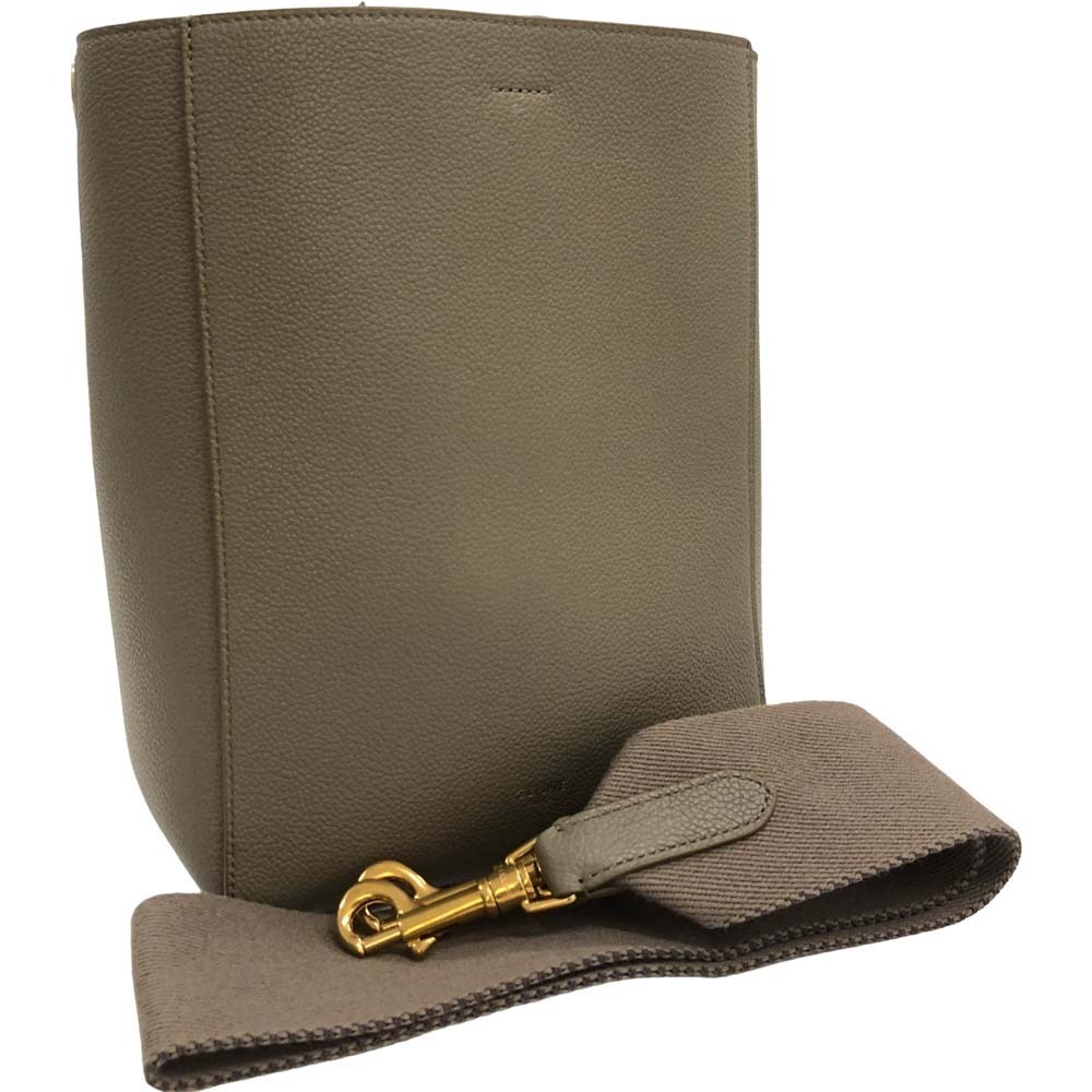 Celine Sangle Bucket Soft Grained Calfskin Taupe Cream Beige Shoulder Bag
